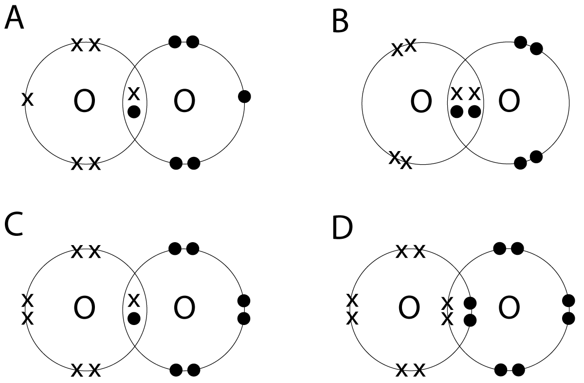 oxygen molecule dot cross diagram