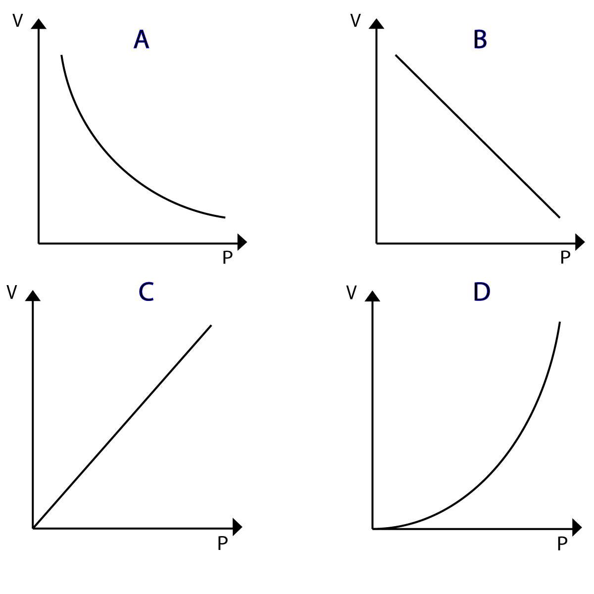 P ~ V graphs for gases x 4