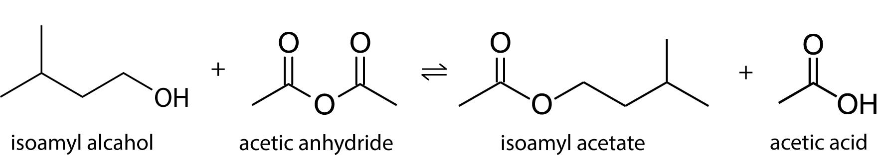 Isoamyl acetate symbol and word reaction