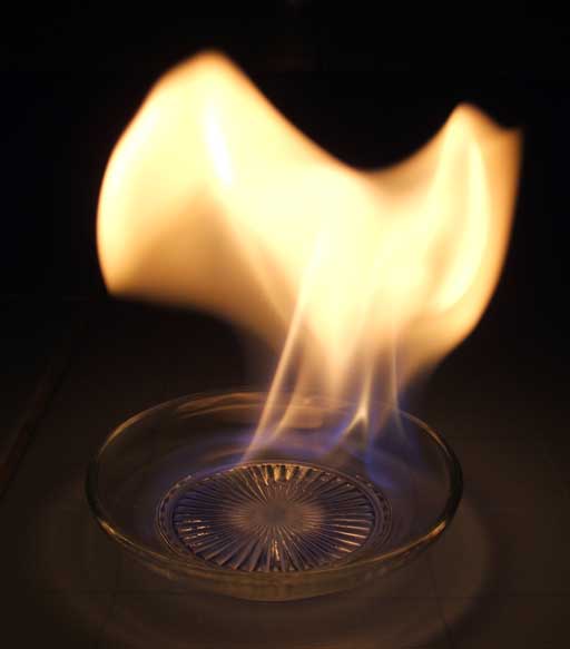 burning ethanol