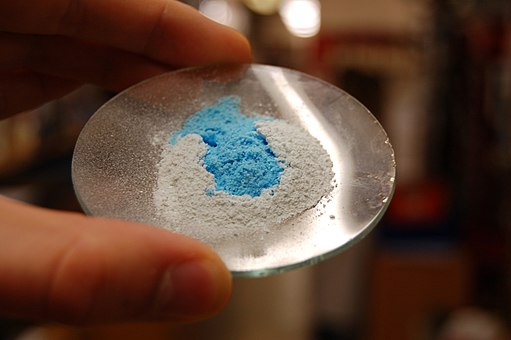 copper sulfate - blue and white